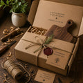 Katie's handmade mystery box wrapped in kraft paper